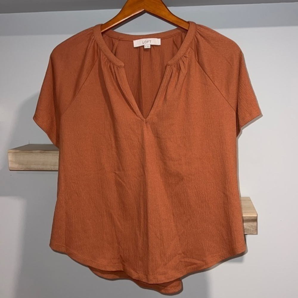 LOFT orange work blouse